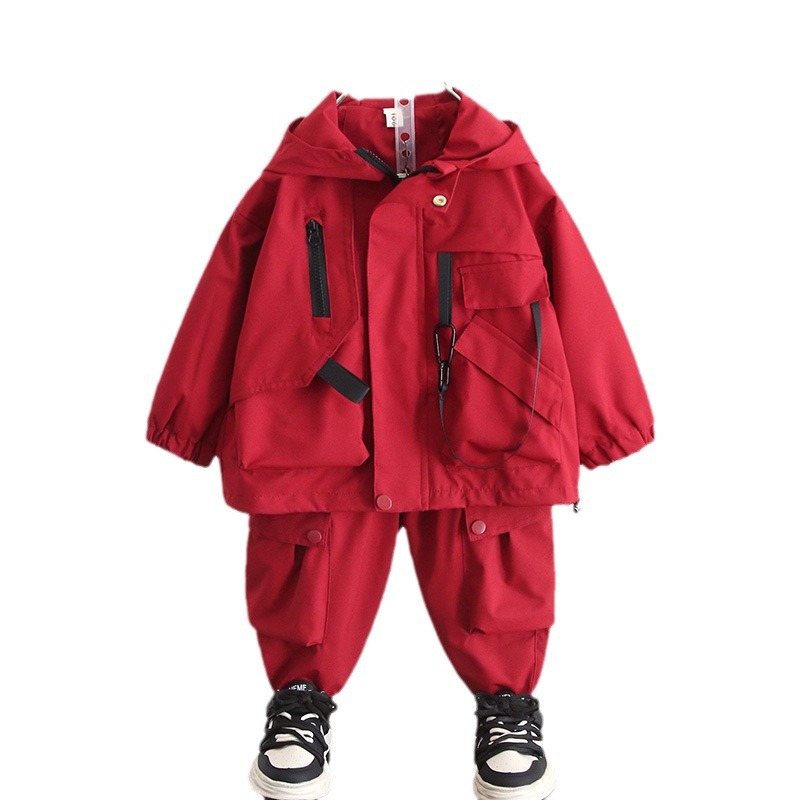 6295 Traje de herramientas de primavera y otoño para niños Chaqueta de chaqueta de otoño para niños 2025 nueva moda de ropa deportiva para bebés