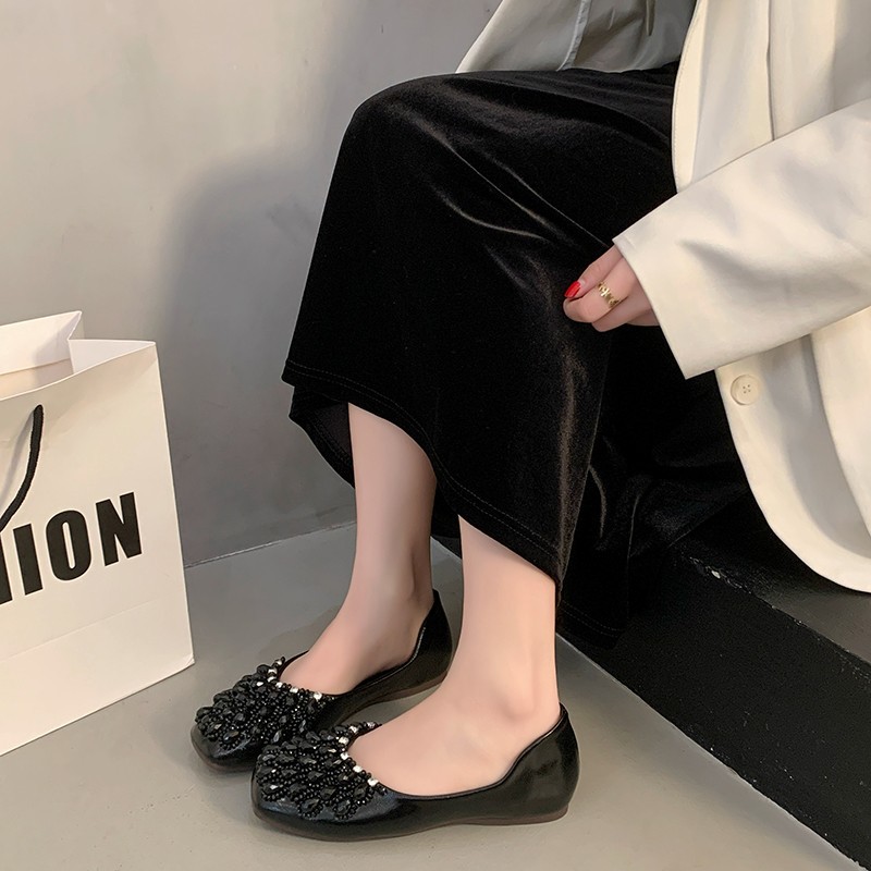 Summer shoes square toe flat low-cut