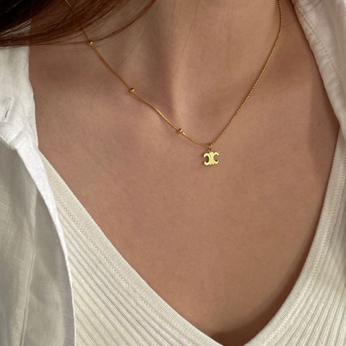 Light Luxury Arc de Triomphe Titanium Steel Colorfast Necklace for Women—High-End, Niche Clavicle Chain, 2024 New Arrival, Elegant Necklace