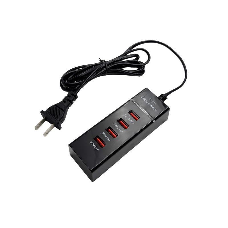 4-Port USB Charger 5V2.4A Direct Charging Mobile Phone Smart Socket Power Strip Charging Head Suitable for Apple Xiaomi Cross-Border