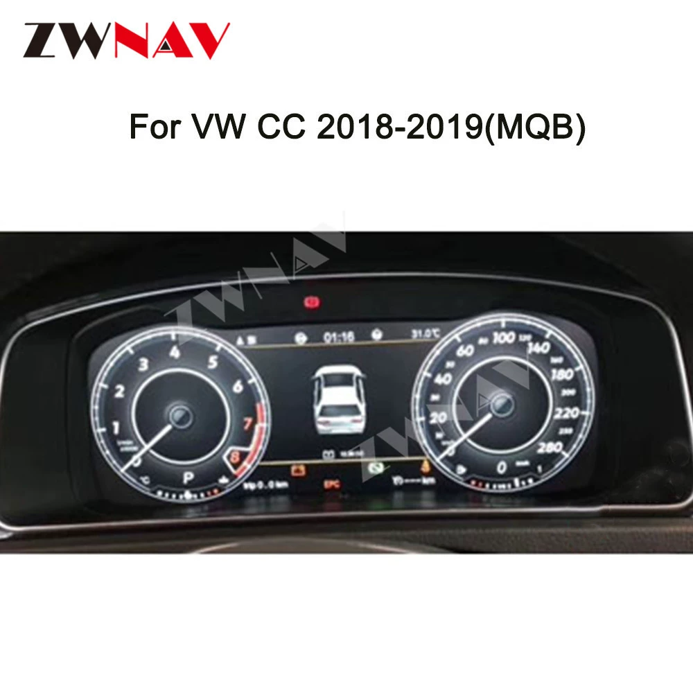 Подходит для модификации интеллектуальной ЖК-приборной панели Volkswagen Центральный пульт управления Linux Установка HD-дисплея без потерь