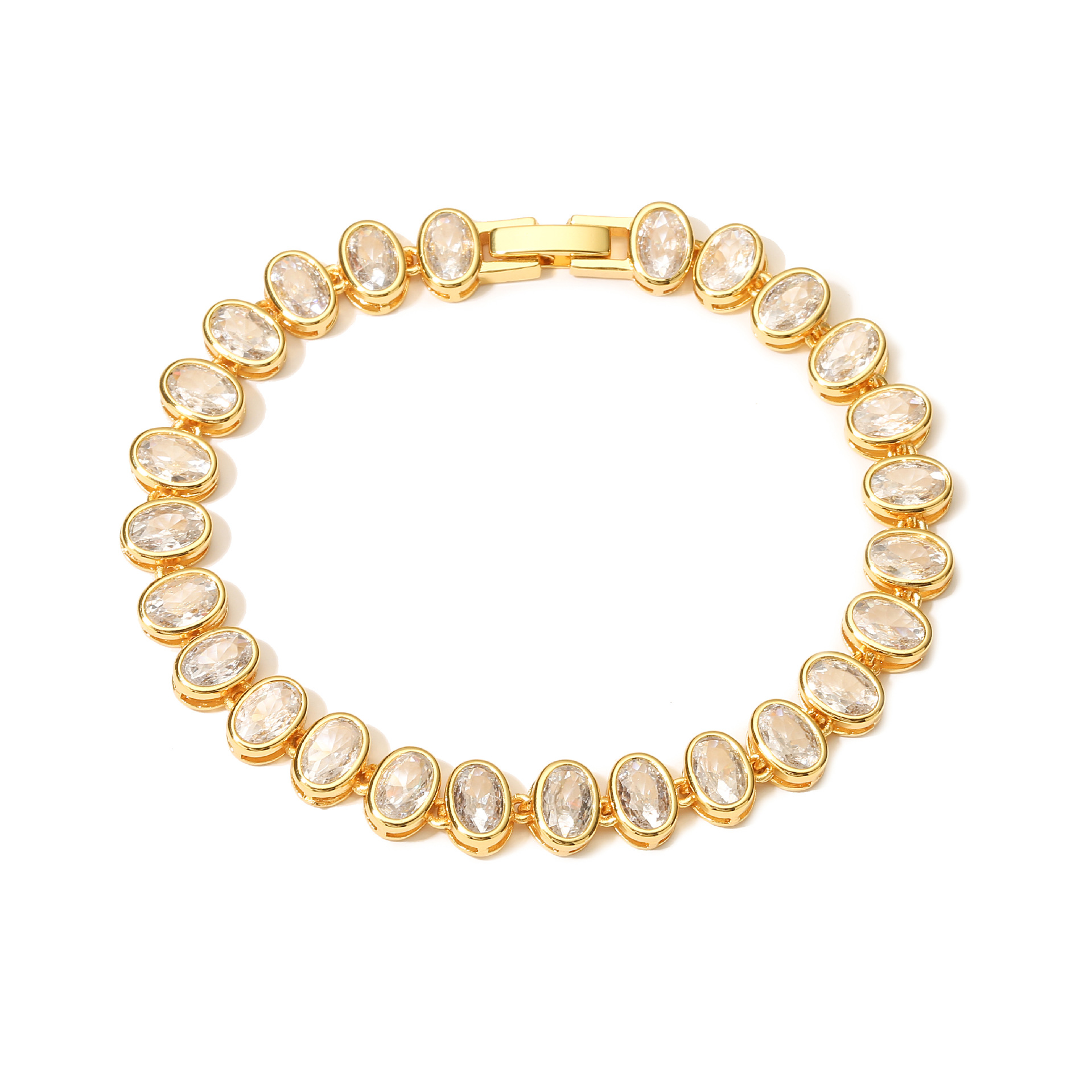 Simple Style Round Copper Inlay Zircon Bracelets Necklace display picture 2
