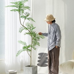 蓝花楹绿植落地盆栽仿生植物摆件室内客厅沙发旁装饰盆景假树