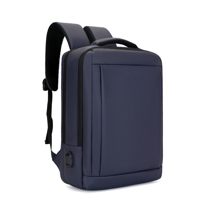 Men's high-end business laptop backpack, featuring a leather finish, large capacity, simple design, and multiple functions, perfect for business trips