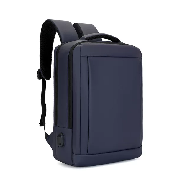 Men's high-end business laptop backpack, featuring a leather finish, large capacity, simple design, and multiple functions, perfect for business trips
