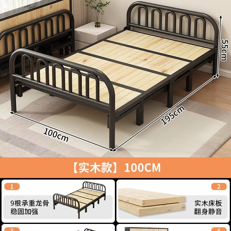 Cama de tiras de madera de tubo redondo de 100 cm