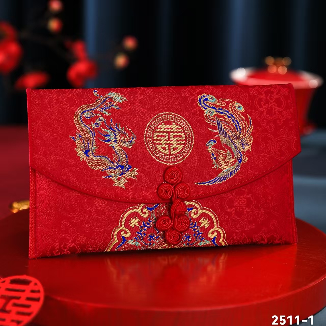 锦团结婚红包高档布艺喜包婚礼改口费万元喜字利是封订婚仪式红包