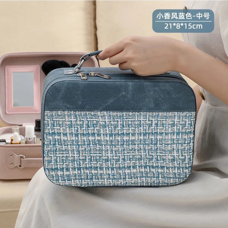 Estuche de cosméticos de alta apariencia para artistas de maquillaje caja de almacenamiento de cosméticos y cuidado de la piel de gran capacidad caja portátil para salir