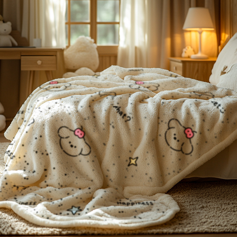 定制牛奶绒保暖毛毯子 双层加厚法兰绒毯子 办公室午睡家用沙发毯