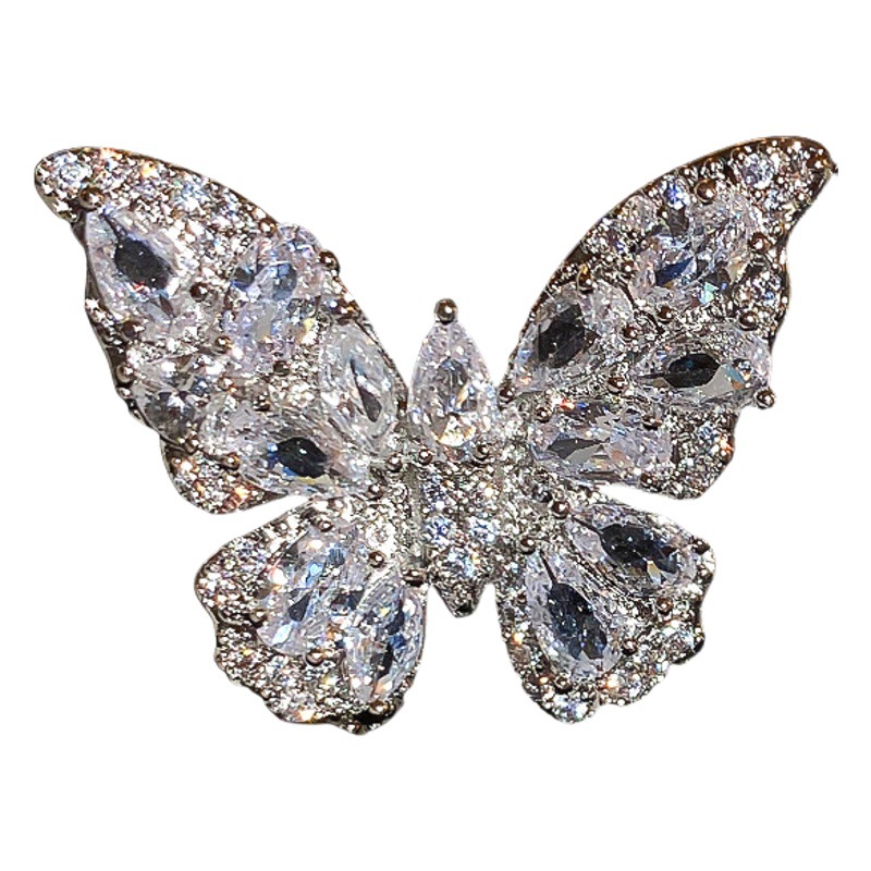 No perforado mariposa ZIRCON oreja hueso clip luz lujo nicho diseño pendientes dulce fresco estilo elegante moda oreja clip al por mayor