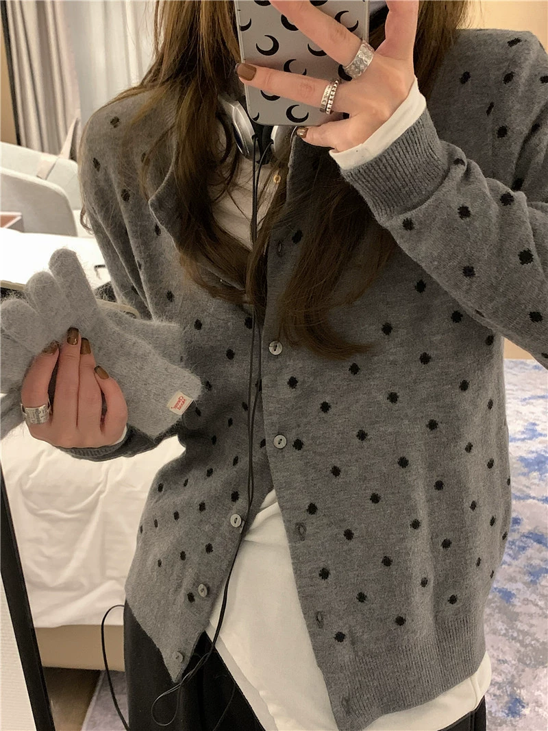 Кардиган с длинным рукавом, приталенный, осенний дизайн, one size (56×100 см), чёрный или серый