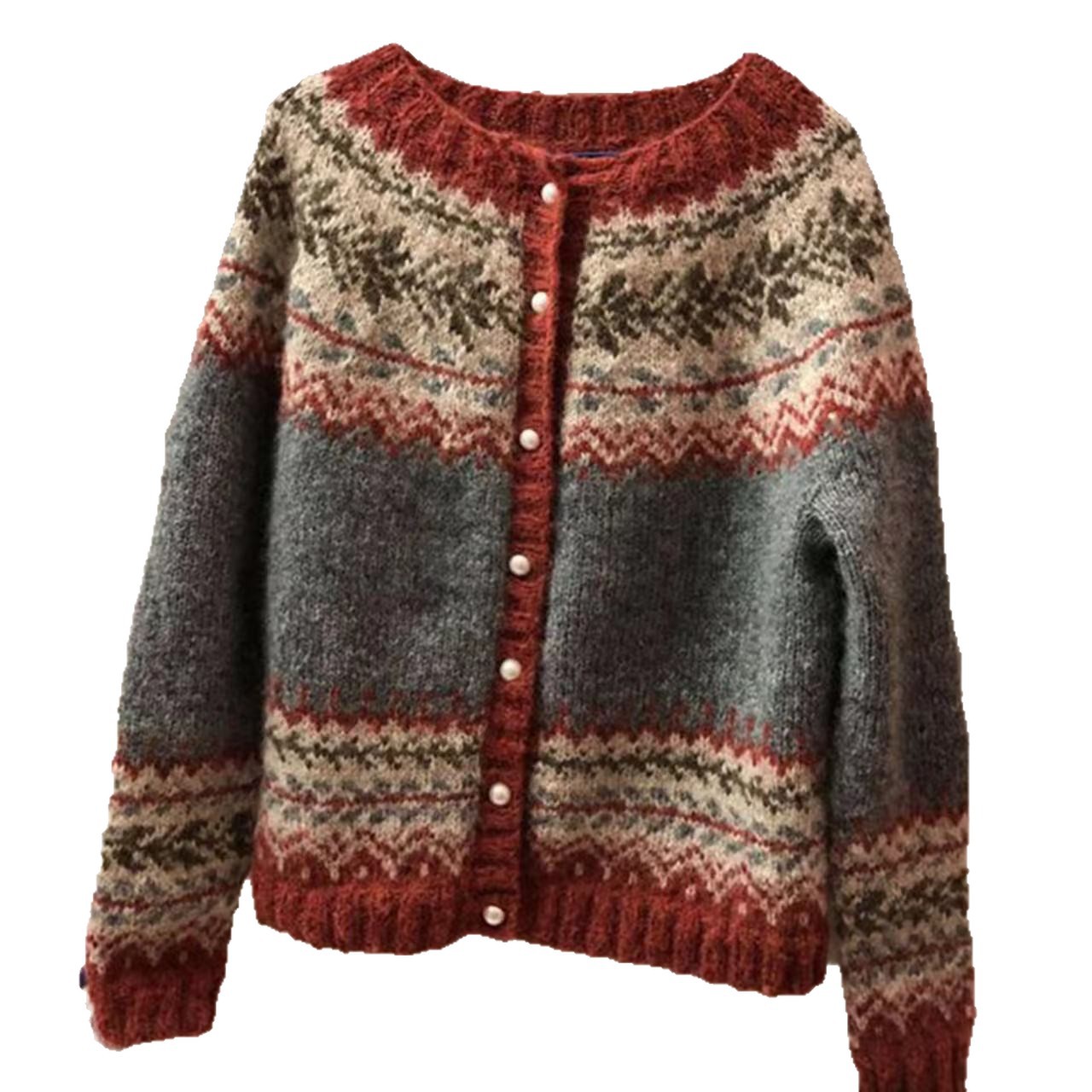Neue europäische und amerikanische Jacquard-Strickjacke im grenzüberschreitenden Ethno-Stil – ein heiß begehrtes Damenmodell_voghion.com