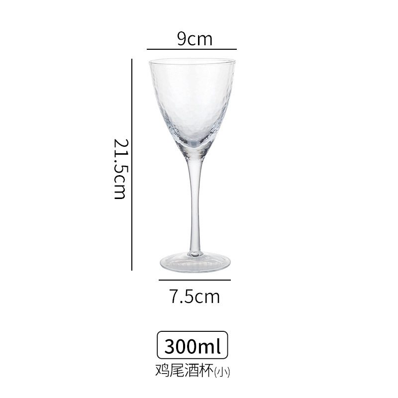 Copa de vidrio con patrón de martillo japonés, copa de vino tinto, copa de vino, copa de burbujas, copa de copa, copa de cóctel, copa de champán