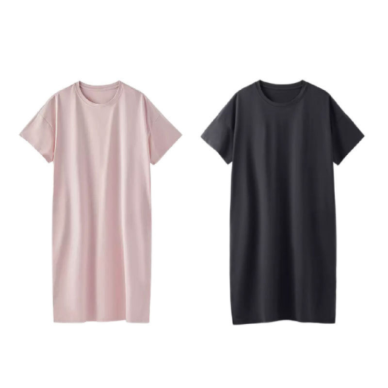 Tianzhu Cotton Short-sleeved Home Nightgown Women's Cool-feeling Tianzhu Knitted Outwear Commuting Dress Tianzhu Cotton Short-sleeved Home Nightgown Women's Cool-feeling Tianzhu Knitted Outwear Commuting Dress