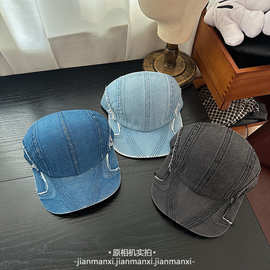 美式复古豹纹刺绣字母棒球帽女夏辣妹街头时尚百搭显脸小鸭舌帽子