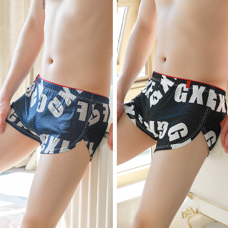 Pantalones interiores de hielo de alto grado antibacteriano antibacteriano de cuatro ángulos deportivos de hombre calzoncillos de cabeza de hombre pantalones cortos de hombre