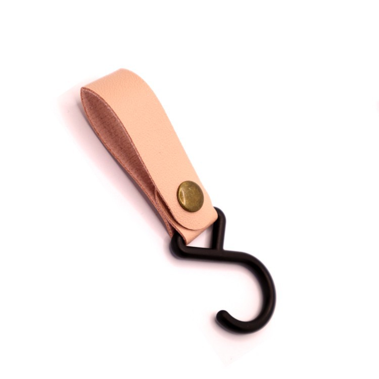 En stock al aire libre camping gancho en forma de gancho de cuero de la PU cuerda de viento llavero S gancho tienda PU tendedero gancho