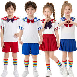 儿童校服jk演出服海军领日系水手摄影女童幼儿园美少女战士演出服