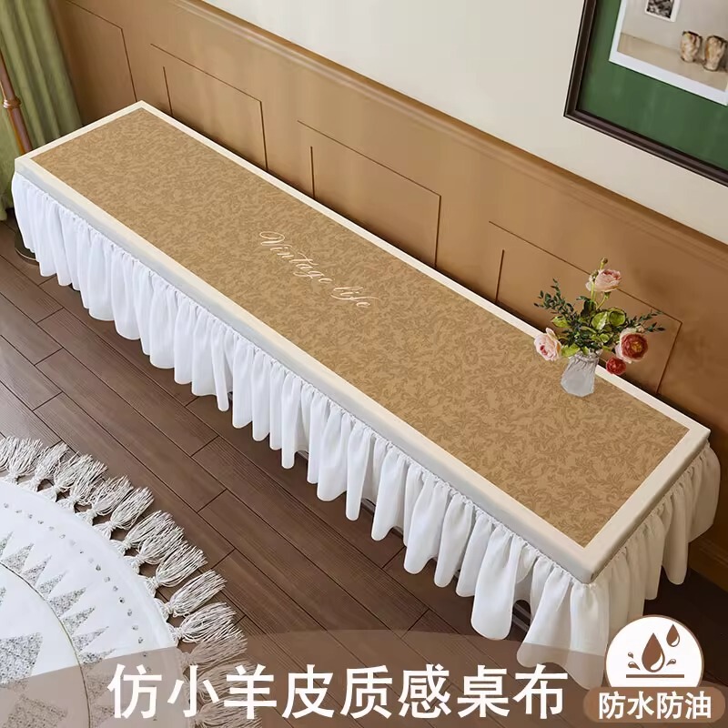 New Tv Cabinet Table Mat Long Tablecloth Dust Cover Set Tv Cabinet Cover Cloth Countertop Protective Pad All-Inclusive Curtain