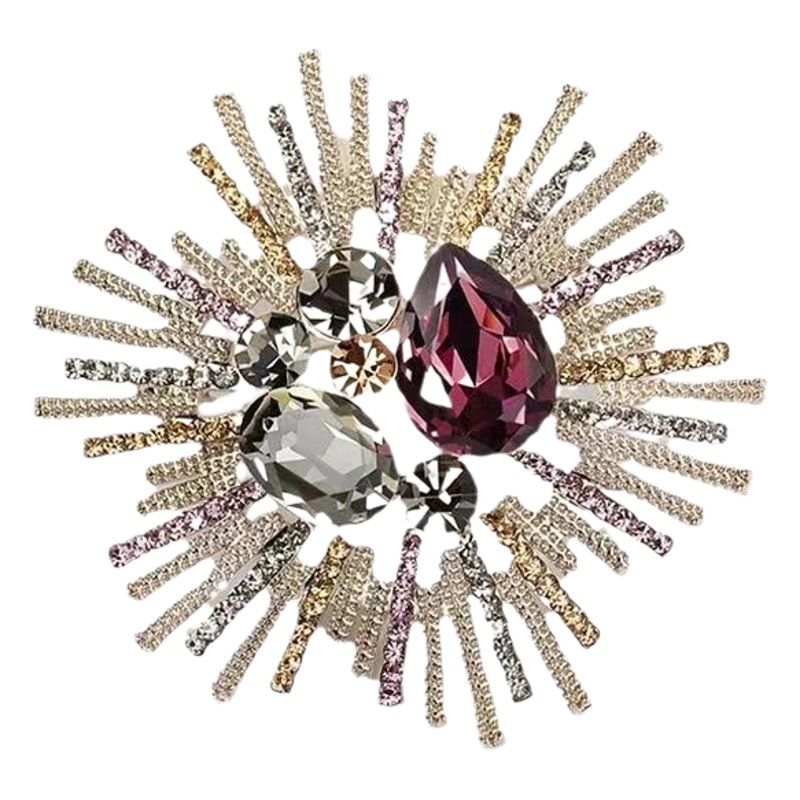 Broche de diamantes de imitación de perlas transfronterizas de alta gama de la fábrica de la fuente para mujer