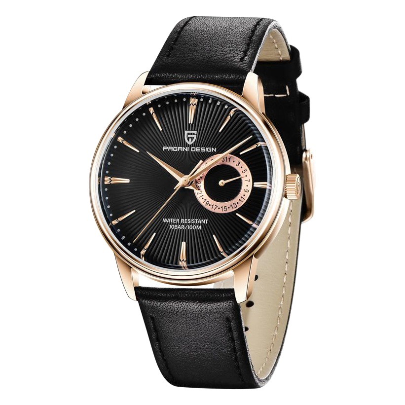 Bergani PAGANI hombres de negocios reloj de moda espejo de zafiro calendario impermeable reloj de cuarzo 1654