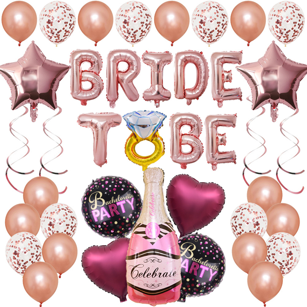 Globos despedida soltero bridetobe aluminio botella vino diamante rosa