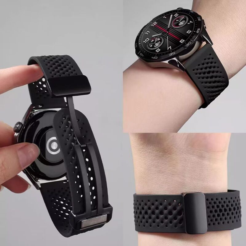 Suitable for Huawei Gt5 Watch Strap Watchgt4 Magnetic Buckle Liquid Silicone Gt3 Sports Breathable Gt2 Replacement Watch Strap Suitable for Huawei Gt5 Watch Strap Watchgt4 Magnetic Buckle Liquid Silicone Gt3 Sports Breathable Gt2 Replacement Watch Strap