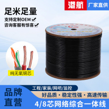 4芯8芯带电源一体线纯无氧铜监控网络线复合线综合线高导铝室外