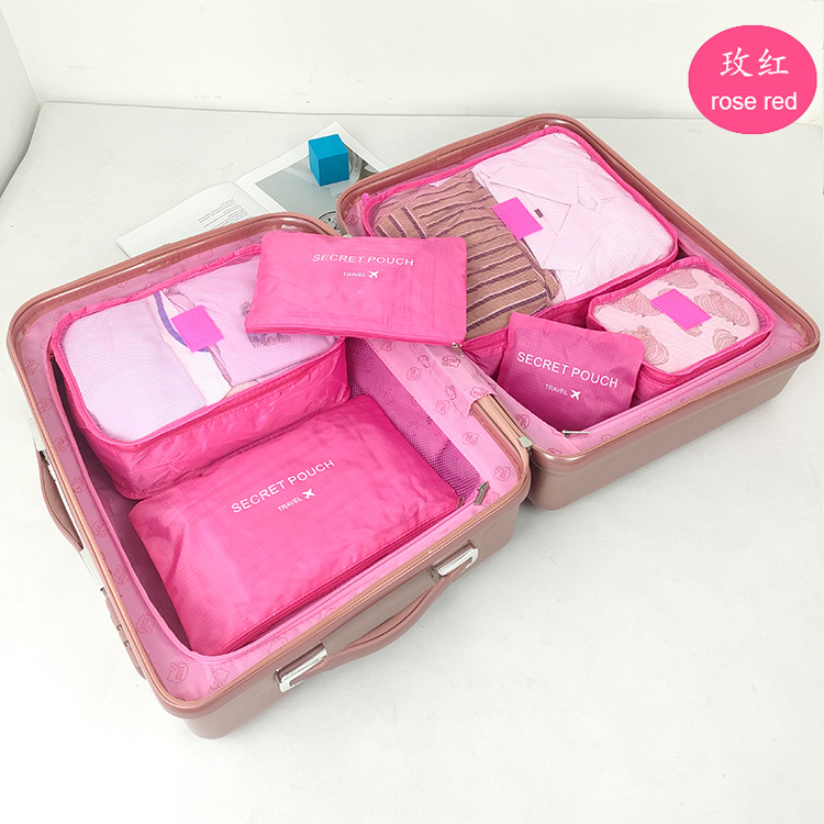 Ropa transfronteriza Bolsa de almacenamiento de viaje de 7 piezas Bolsa de lavado de clasificación de ropa interior Bolsa de almacenamiento de siete u ocho piezas Bolsa de zapatos