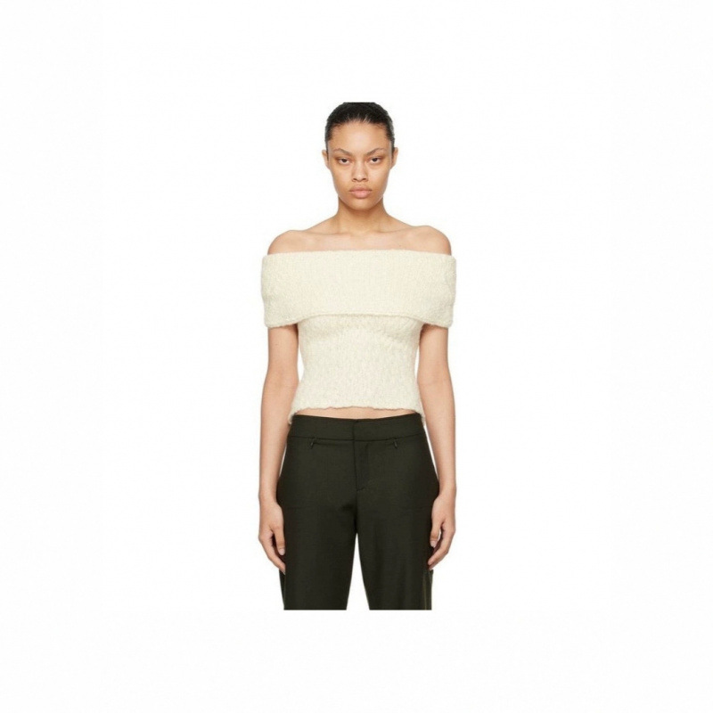 现货paloma wool24新款羊驼一字领高领马甲上衣女春