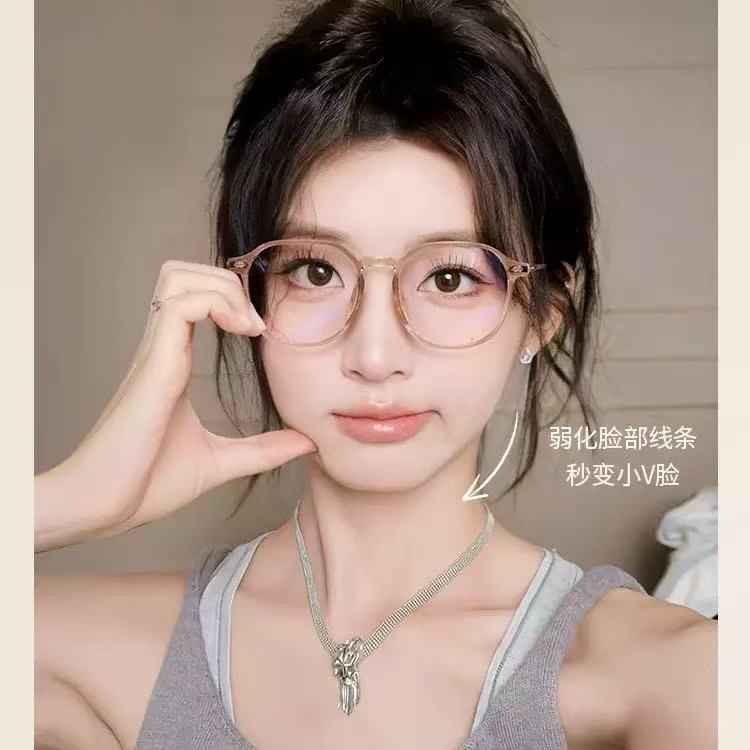 冷茶色眼镜框女可配度数防蓝光镜素颜小红书显瘦神器眼镜百搭平光|undefined