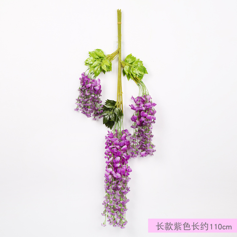 Flor de Glicinia, Flor de Techo Violeta, Flor de Glicinia para Bodas, Enredadera Decorativa, Enredadera de Flores Artificiales, Decoración del Hogar al por Mayor