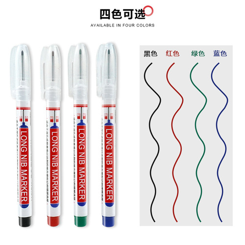 Long head marker woodworking marker pen extended marking tile deep hole multi-purpose oil pen black factory wholesale