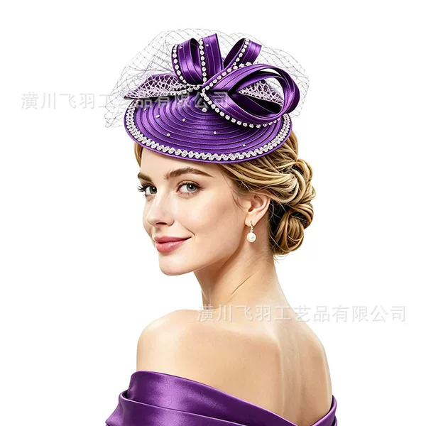 New Amazon-style small hat, diamond-studded, elaborate headdress, suitable for evening gowns, horse racing festivals, and tea parties