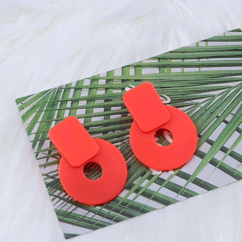 15g Weight Earrings Classification Daily Occasion Acrylic Material Geometric Pattern Women'S Gender Simple Style Style Simple Style Geometric Arylic Earrings 3