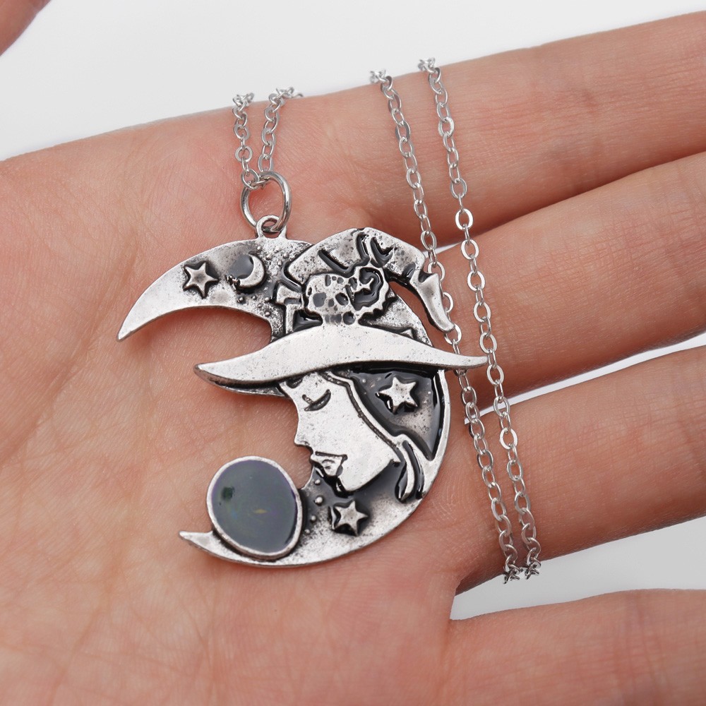 Temu hot sale cross-border Silver Moon Girl pendant necklace jewelry jewelry necklace fashion jewelry