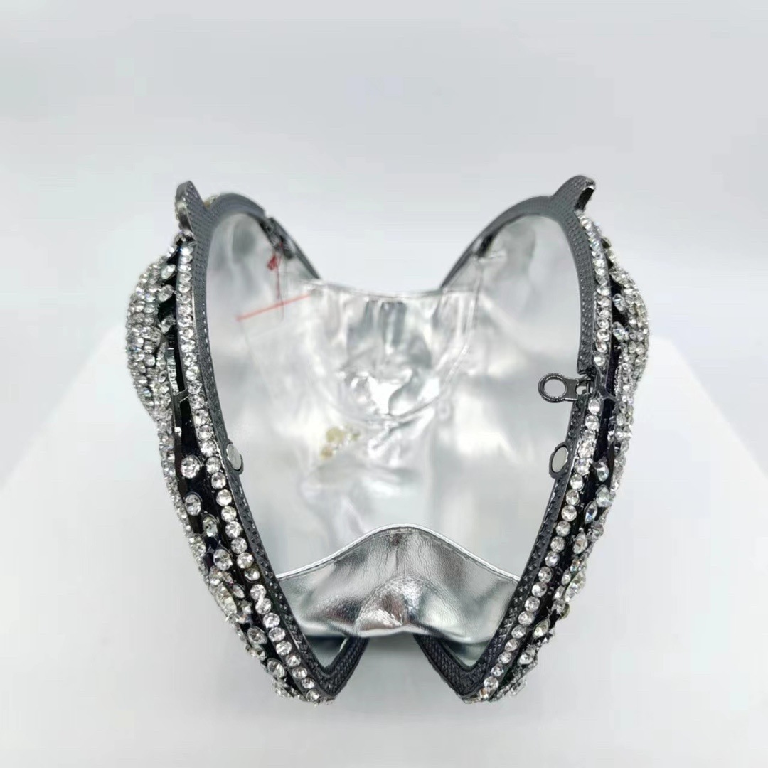 Bolsas de cena de diamante de cabeza, bolsas de cristal, bolsas de diamantes huecas de mano, bolsas de banquete europeas y estadounidenses