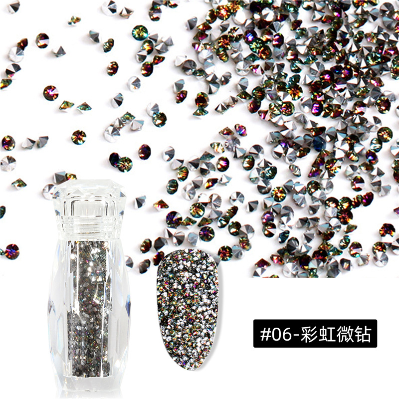 Exclusiva transfronteriza para arte de uñas, micro-diamantes, fantasía, cuentas de mago, uñas, perlas adhesivas, microperlas transparentes, micro-diamantes, botellas en stock
