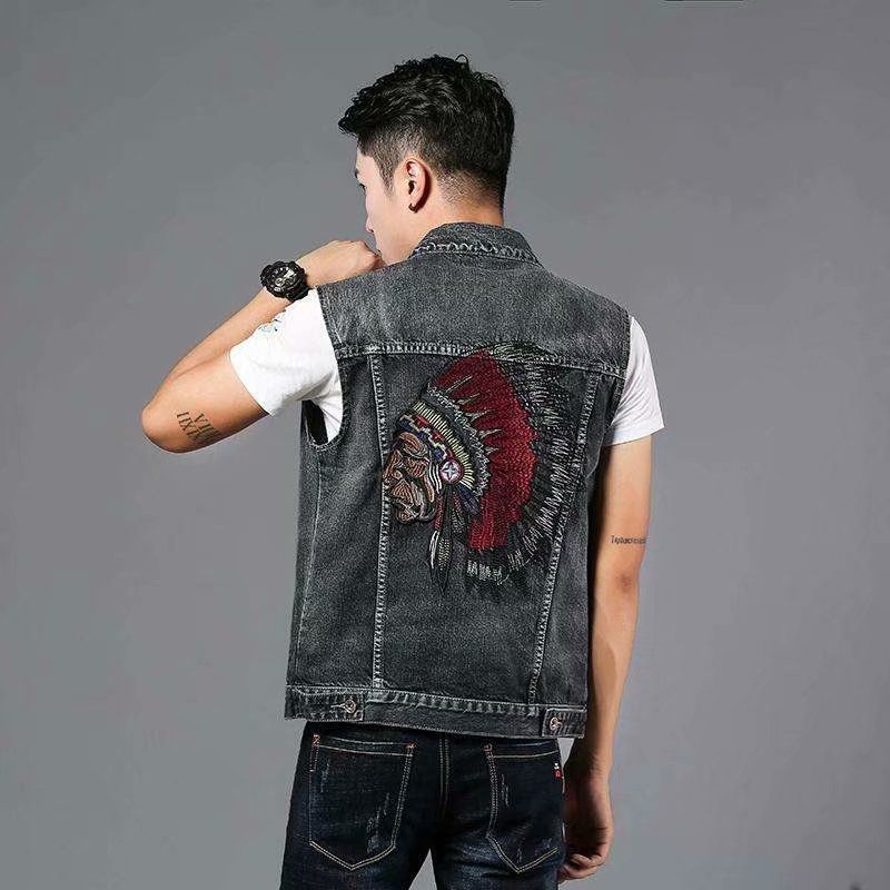 2023. gada pavasaris un rudens, izšūta džinsa jaka, vīriešu modes nacionālā stila top modes daudzpusīgs ikdienas mētelis_voghion.com