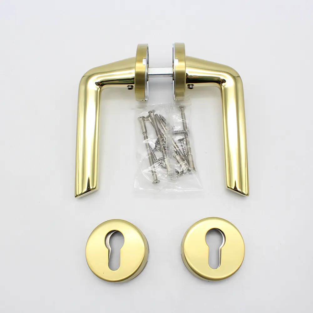 Manija de puerta de dormitorio francesa de acero inoxidable dorado 304 manija de cerradura de separación imitación de fundición de lujo accesorios de cerradura de puerta ligera