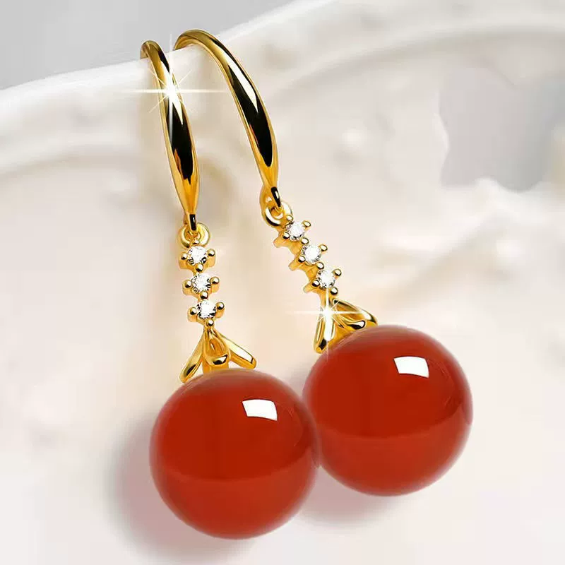 Сережки из агата изумрудного цвета, интернет-знаменитость, с камнем