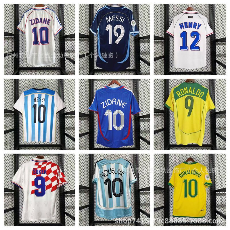 Retro Classic 02 Brazil 98 France German England Argentina No. 10 Short-Sleeved Jersey Football Shirt Retro Classic 02 Brazil 98 France German England Argentina No. 10 Short-Sleeved Jersey Football Shirt