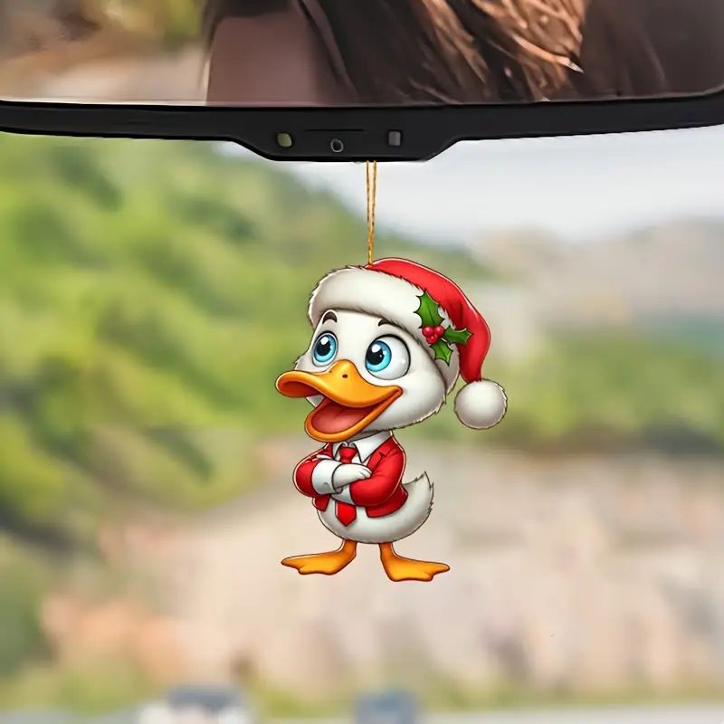 Acrílico Halloween nuevo lindo sombrero de Navidad pato colgante plano transfronterizo decoración de automóviles colgantes para el hogar