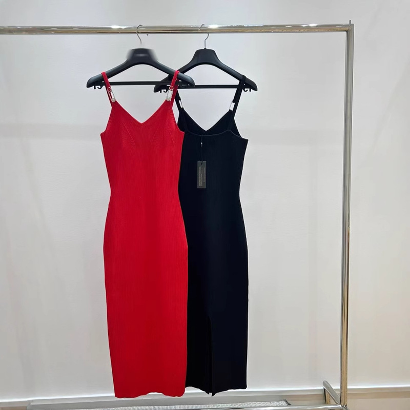 Nanyou Women's Medusa dress 25 New Vintage Stretch Plain Cloth Pin Buckle Knitted Slip Skirt for Women