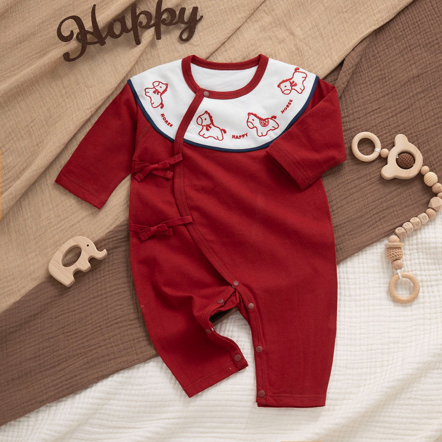 Embroidered pony bodysuit 1 piece
