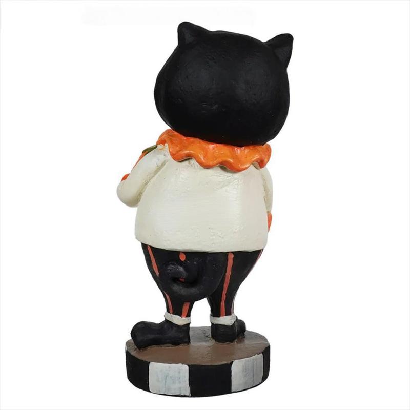 万圣节限定：树脂工艺品不给糖就捣蛋搞怪微笑黑猫摆件桌面装饰|undefined