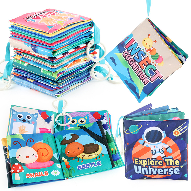 Bebé desgarrable tela lavable libro traje fruta tráfico digital educación temprana juguetes cognitivos Amazon