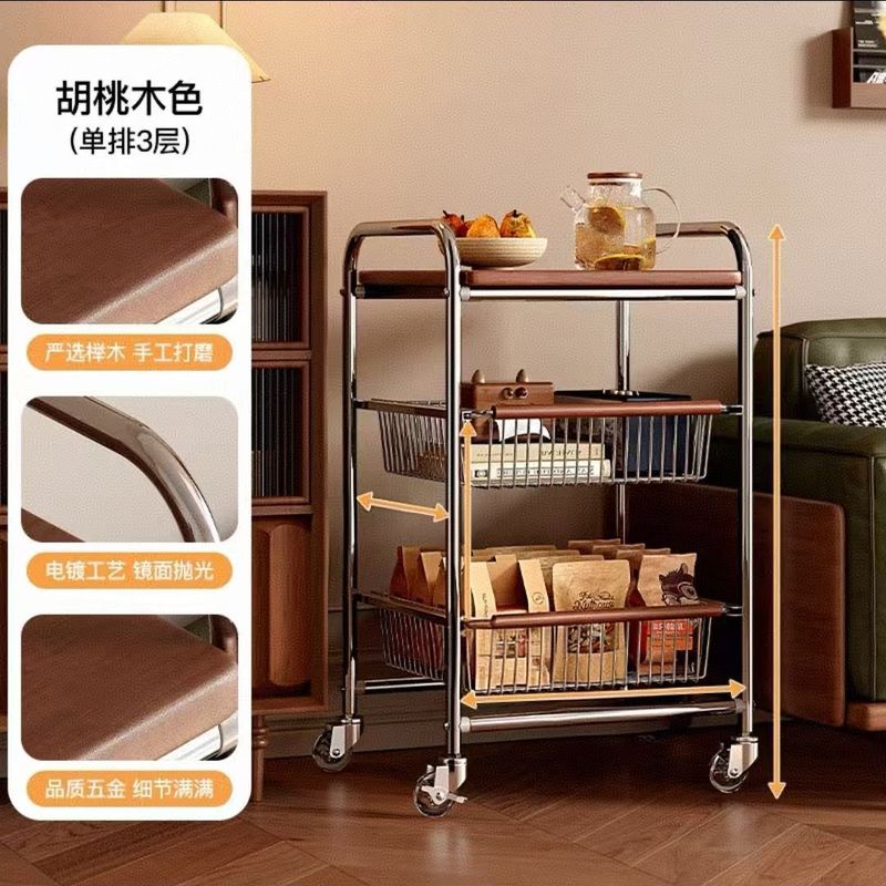 トロリースナック収納ラック多層収納ラックリビングルームモバイルキッチン野菜バスケットフロア収納ラック|undefined