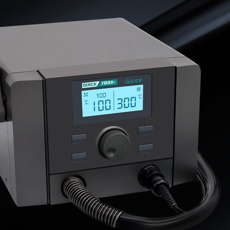 QUICK快克708D+热风枪二合一数显拆焊台可调温电烙铁