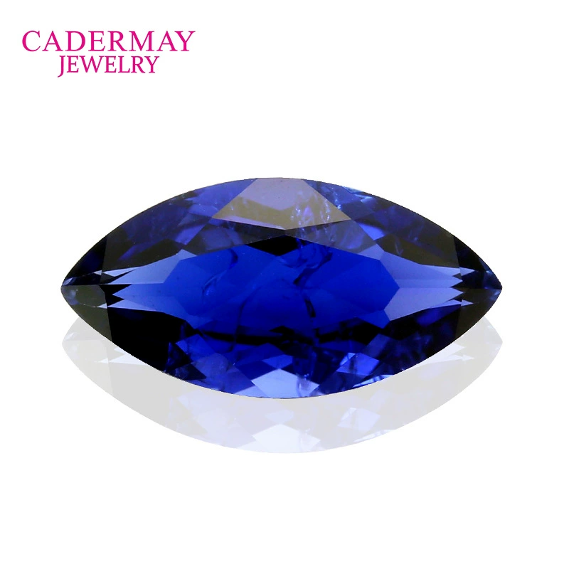 Природная резка Royal Blue Horse Eye Sapphire Искусственное выращивание Лаборатория синтетического сапфира Голый камень